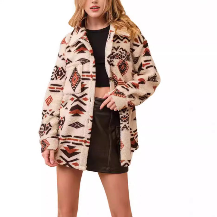 Soft overshirt jacket for women with ethnic design Lune London