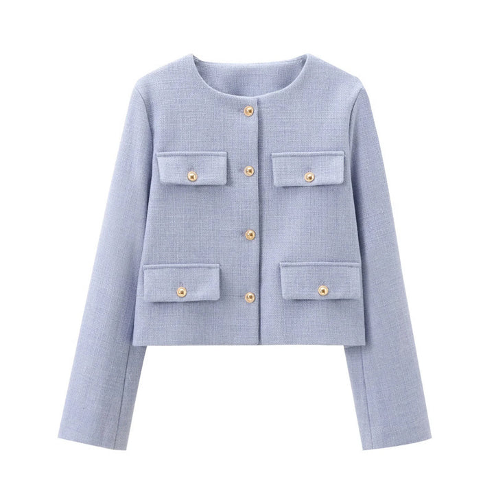 Trendy short jacket for women with decorative buttons and practical pockets Lune London