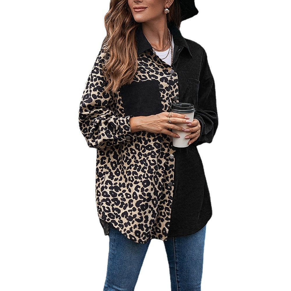 Fashionable women's jacket in patchwork style with snap closure and cotton material Lune London