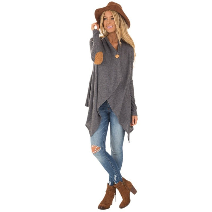 Women's wrap jacket with asymmetrical cut and leather accents Lune London