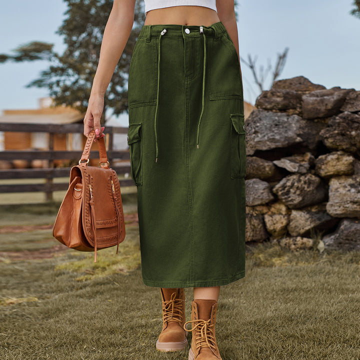 Utility skirt for women with adjustable waist and practical cargo pockets Lune London