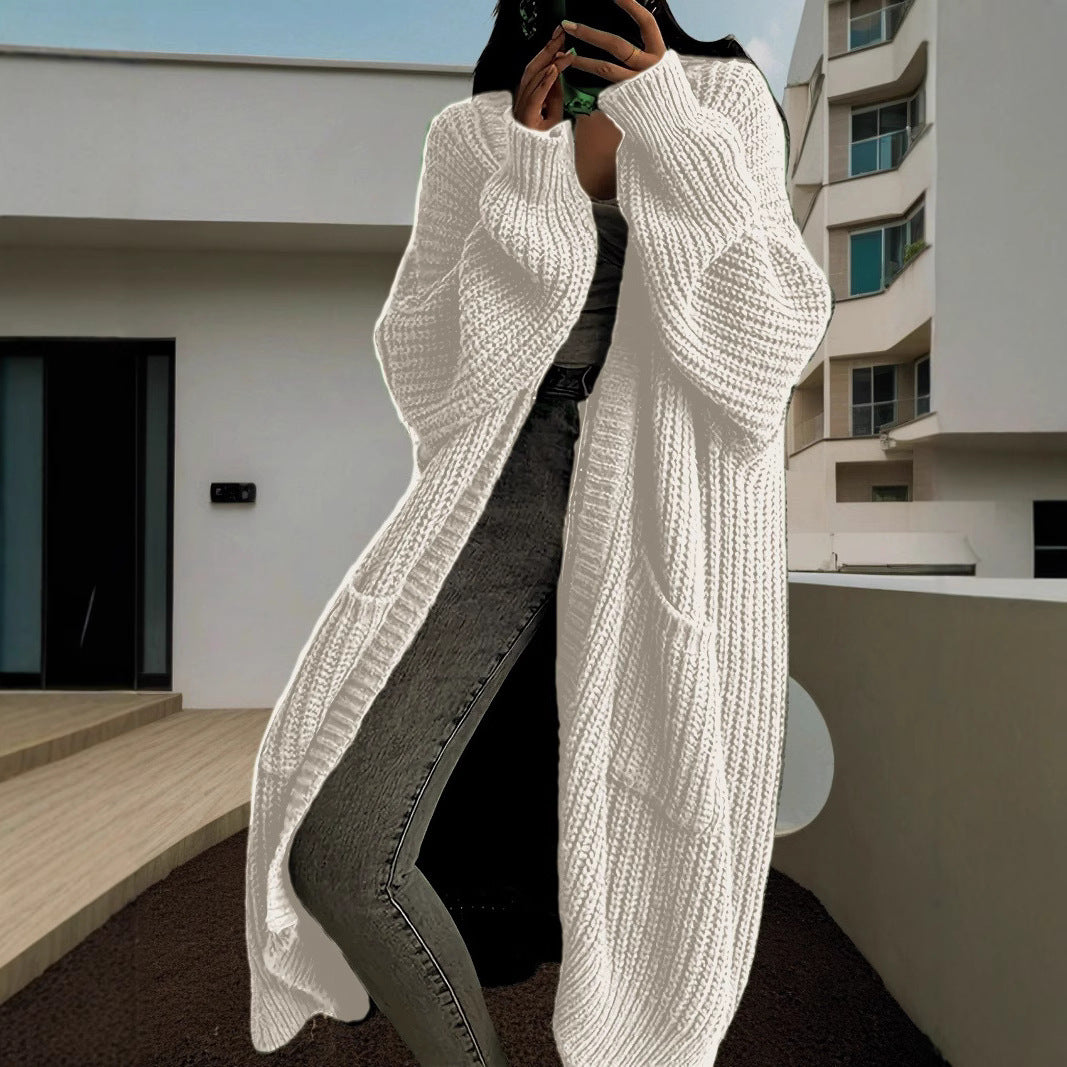 Ladies Large open sleeve knit cardigan with a comfortable fit Lune London
