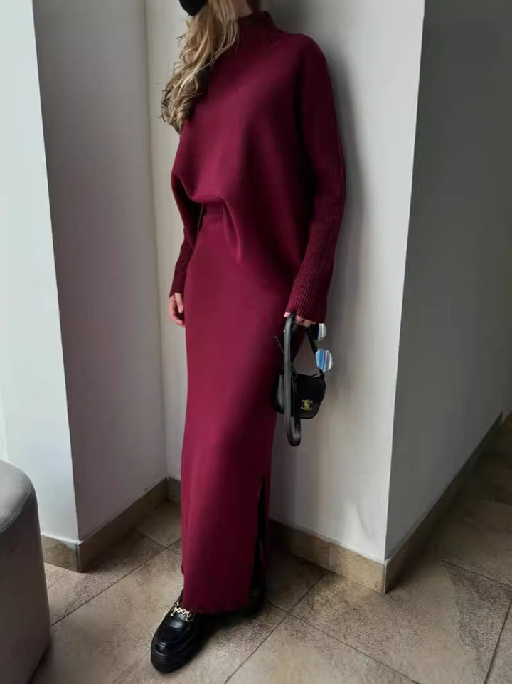 Lune London Elegant knitted maxi dress for women with relaxed fit