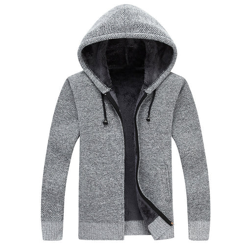 Comfortable fleece jacket for men with hood and soft inner lining Lune London