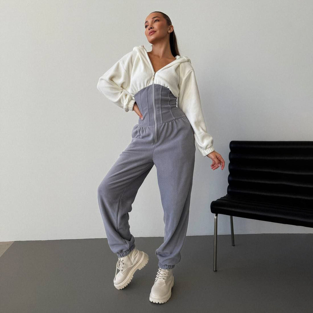 Ladies refined jumpsuit with hood Lune London