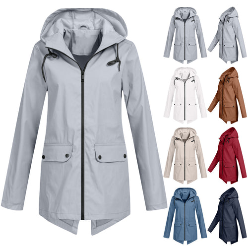 Women's water-resistant transitional jacket with adjustable hood and practical pockets Lune London