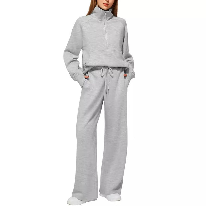 Lune London Women's Sports Loungewear Set with High Collar and Flared Legs