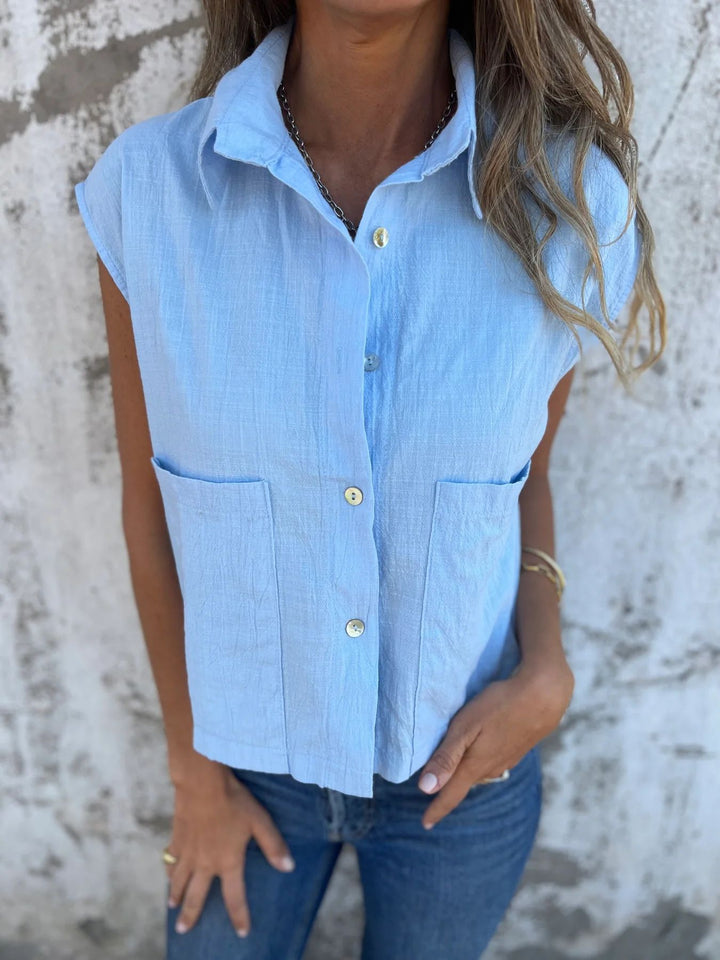Women's blouse with a unique cut and practical pockets Lune London