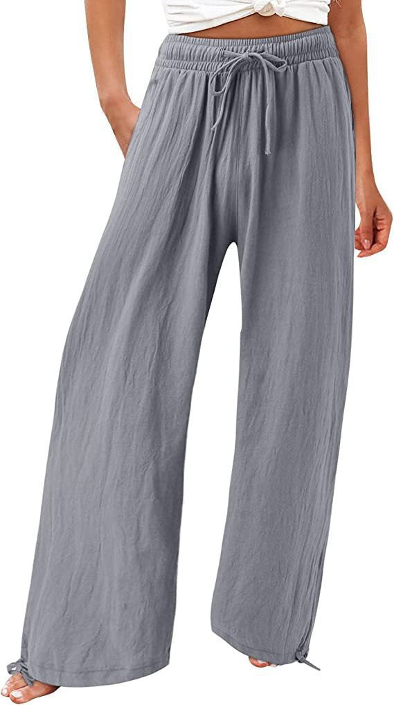 Loose summer pants for women in lightweight material with adjustable waist Lune London