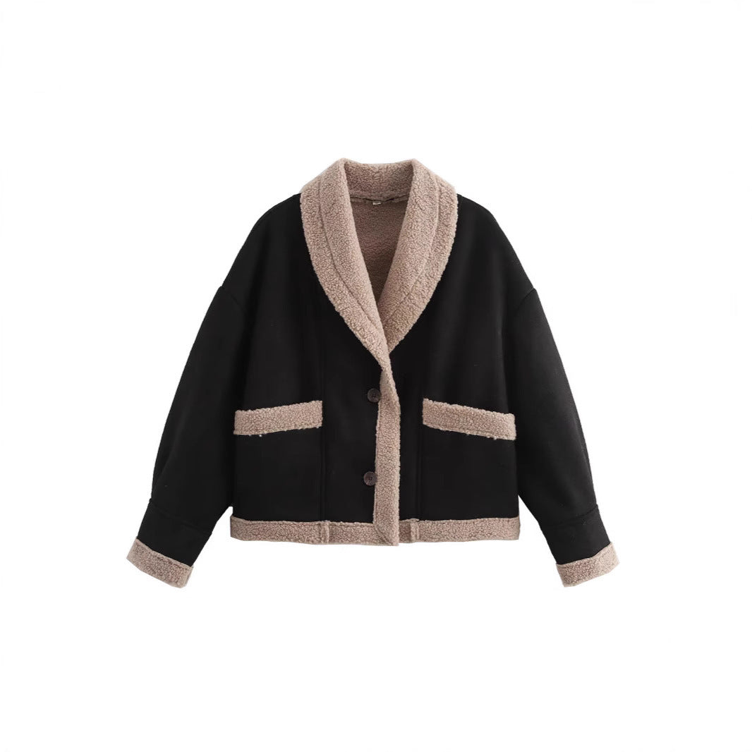 Ladies plush jacket with wool Lune London