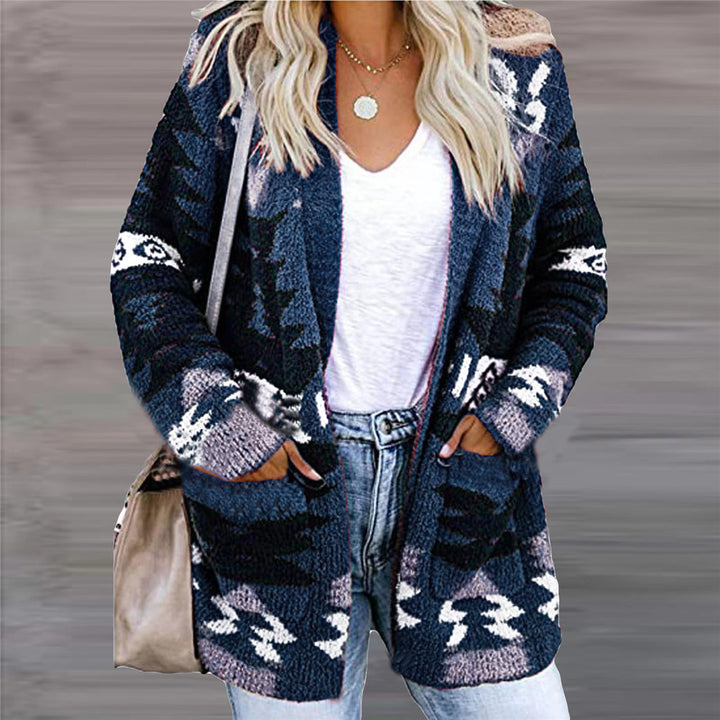 Women's knit jacket with asymmetrical pattern Lune London