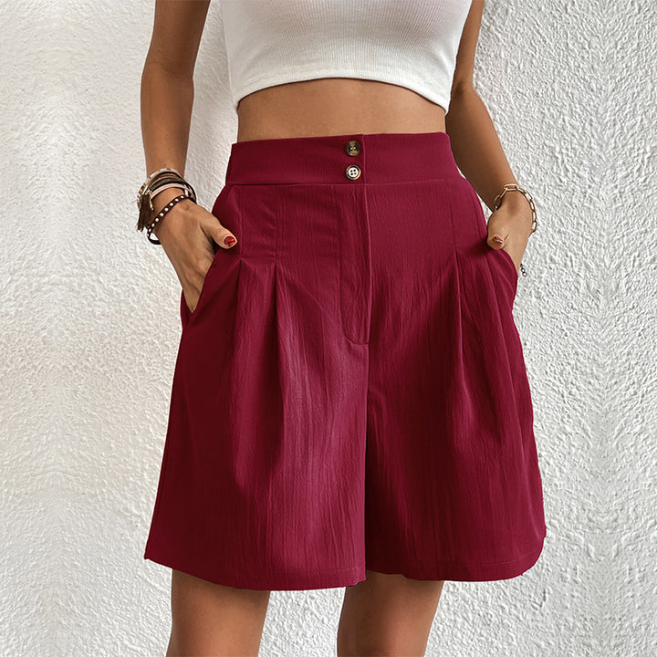 Tailored high-waisted pleated shorts for women Lune London