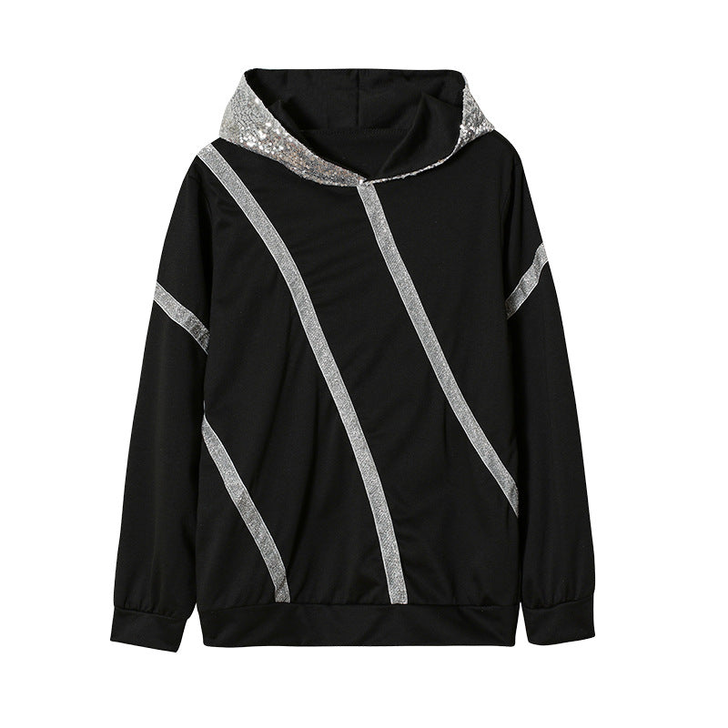 Sporty women's hoodie with glitter details Lune London