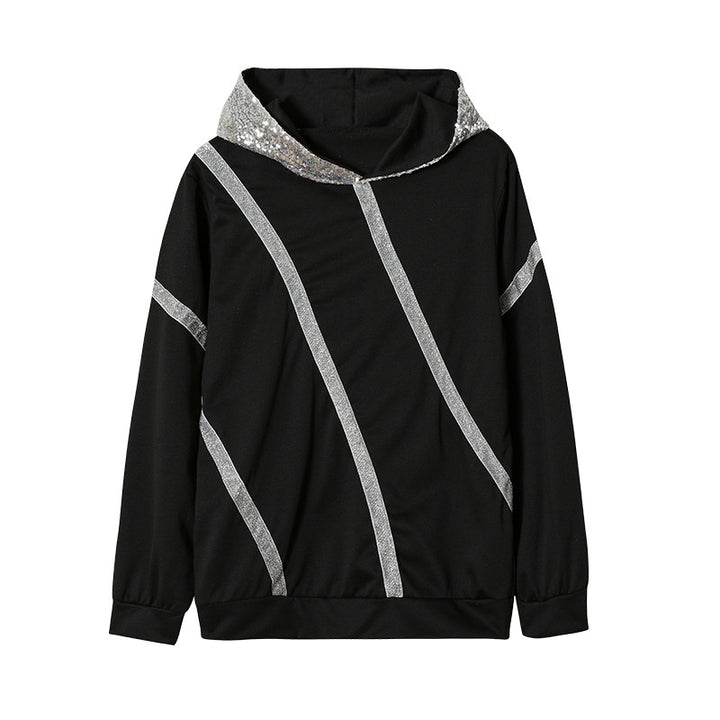 Sporty women's hoodie with glitter details Lune London