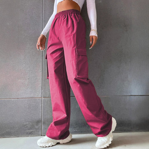 Women's cargo pants with elastic waist and practical side pockets Lune London