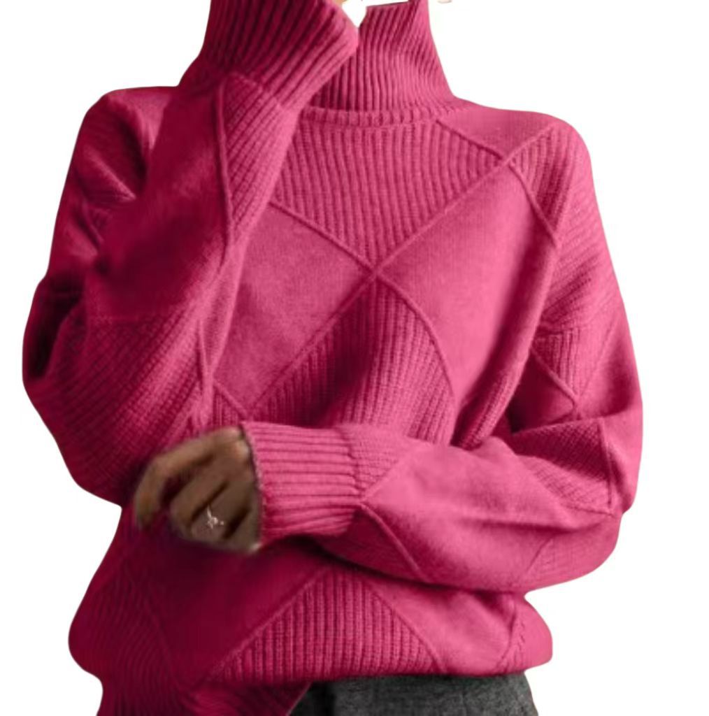 Oversized sweater for women with high collar and structured design Lune London
