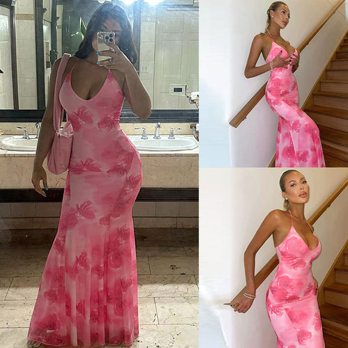 Ladies Elegant Floral Maxi Dress Chic and Stylish