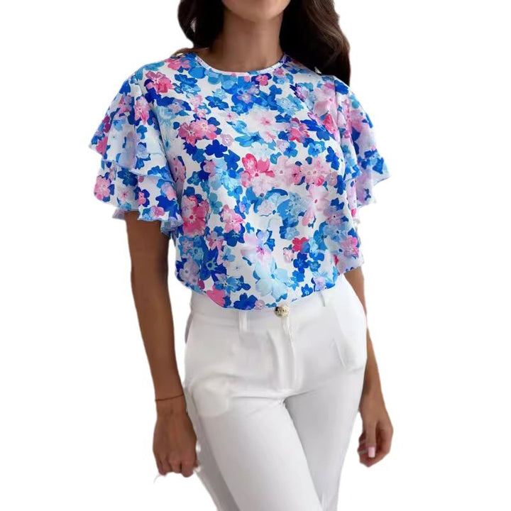 Lune London floral lace hem blouse for women