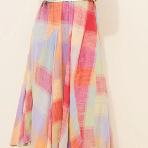 Jupe midi femme avec motif écossais coloré Chic & Stil