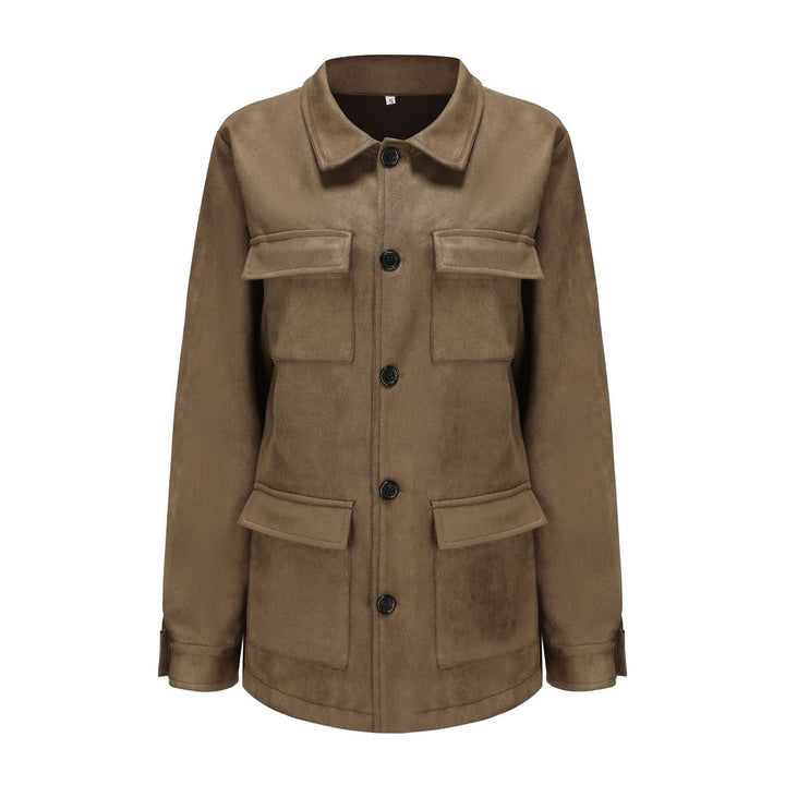 Utility jacket for women with large patch pockets and button placket Lune London