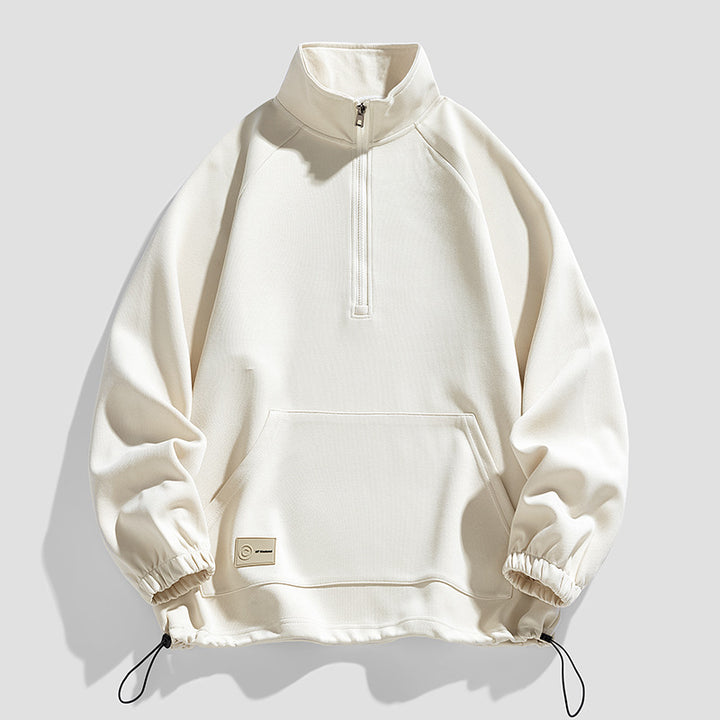 Pull-over à manches longues pour hommes avec ouverture zippée courte Lune London