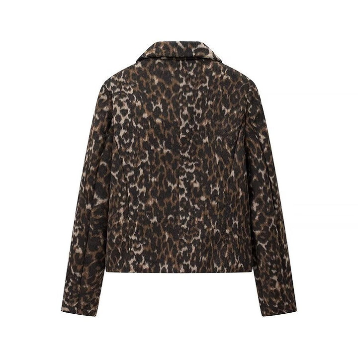 Manteau court féminin à la mode avec motif léopard Chic & Stil