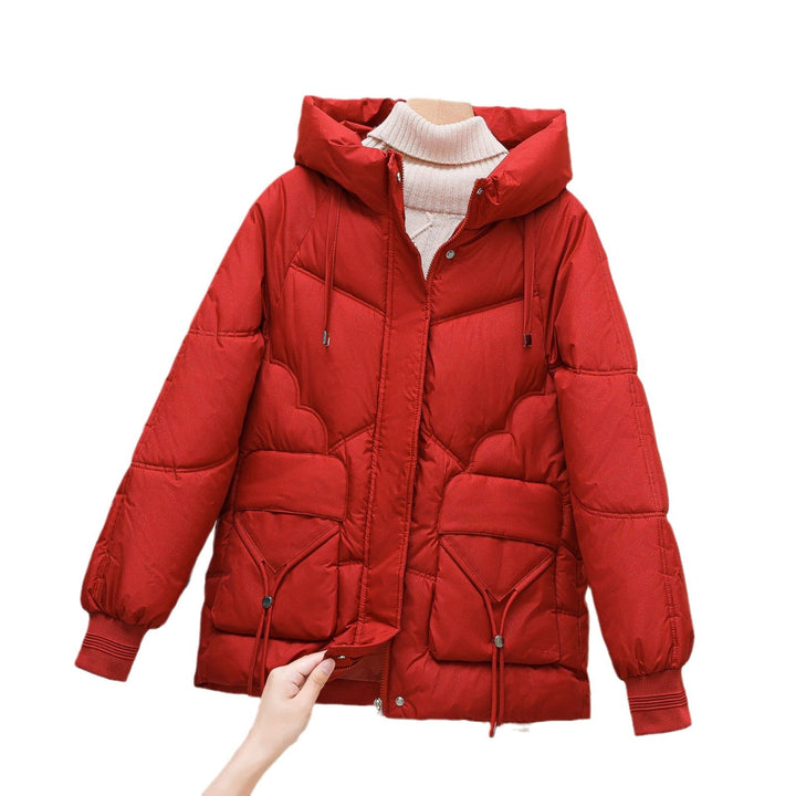 Women's Padded Winter Jacket with Hood and Heart Details Lune London