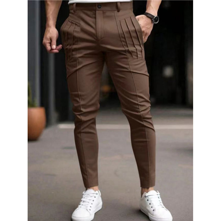 Elegant slim-fit men's trousers with high-quality pleats and practical pockets Lune London