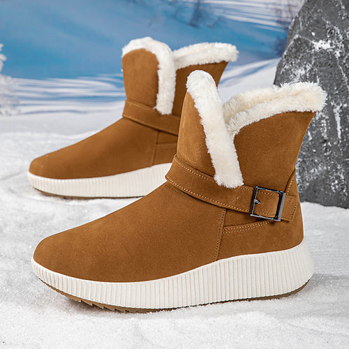 Women's winter boots lined with trendy buckle application and non-slip sole Lune London