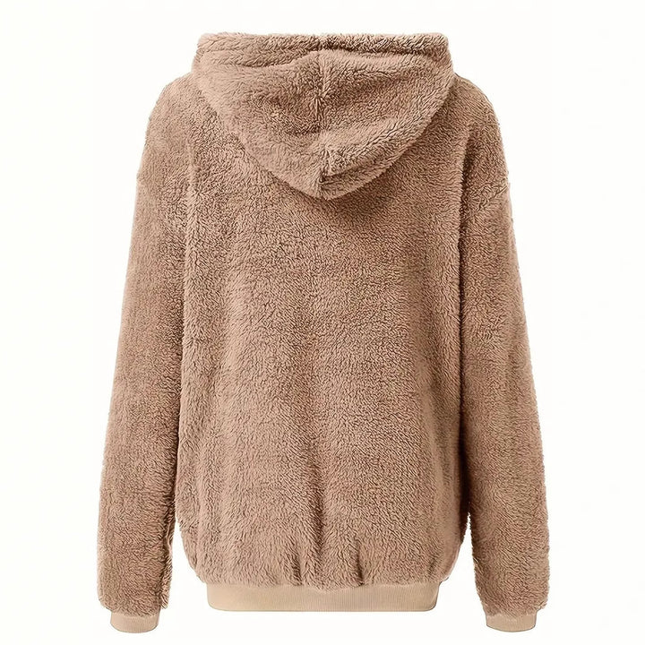 Ladies Soft Hooded Jacket with Zipper Closure and Chic Practical Design