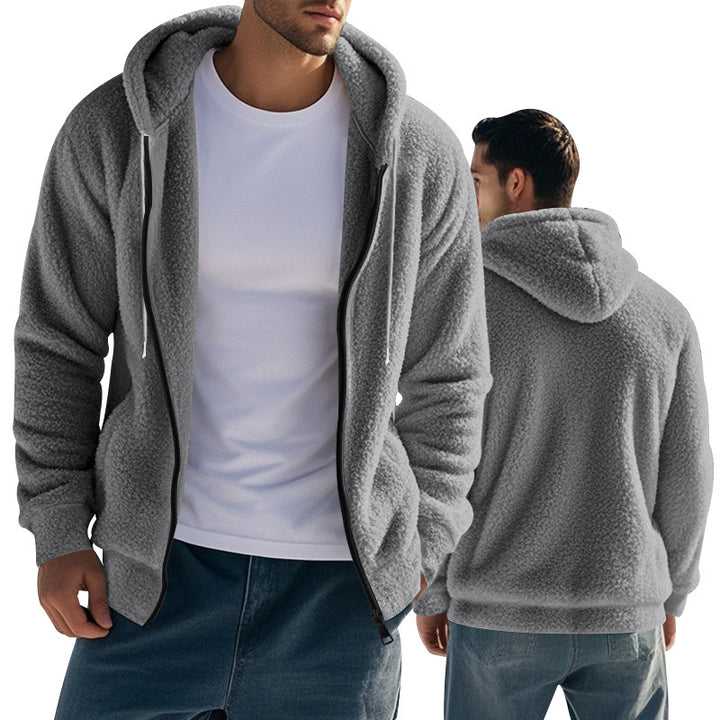 Men's Fleece Hoodie with Side Zipped Pockets Lune London