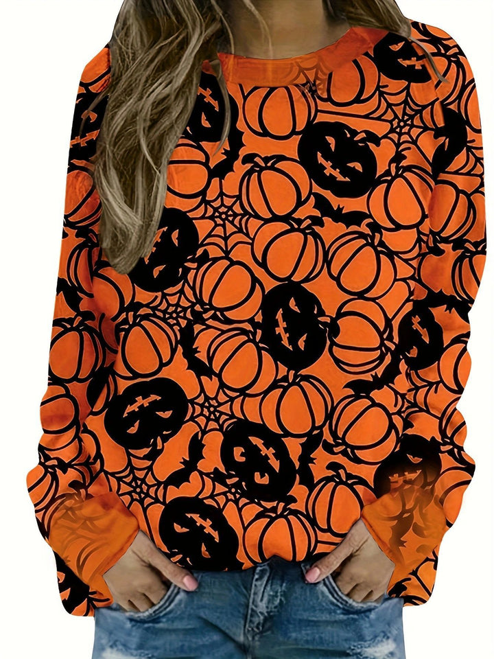 Casual women's sweatshirt with Halloween pattern and comfortable fit Lune London