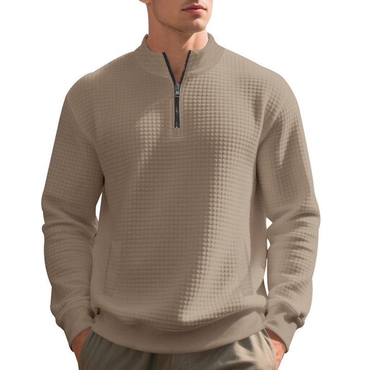 Functional fleece sweater for men with half-zip and side pockets Lune London