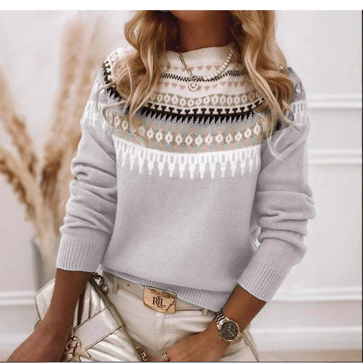 Knitted sweater for women with Nordic pattern Lune London