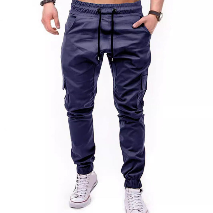 Men's Cargo Pants with Elastic Waistband and Practical Multifunctional Pockets Lune London