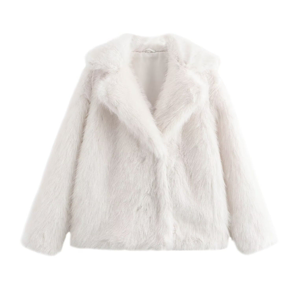 Women faux fur coat glam Lune London