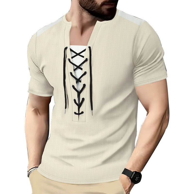 Short sleeve shirt for men with sporty lace design Lune London