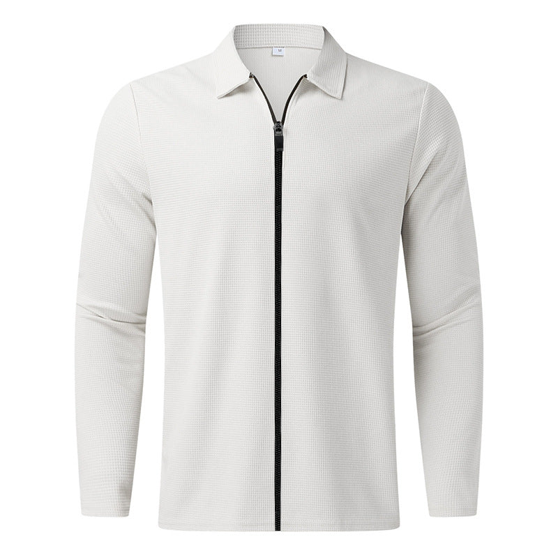 Men's long sleeve sports T-shirt with zipper and structured breathable design Lune London
