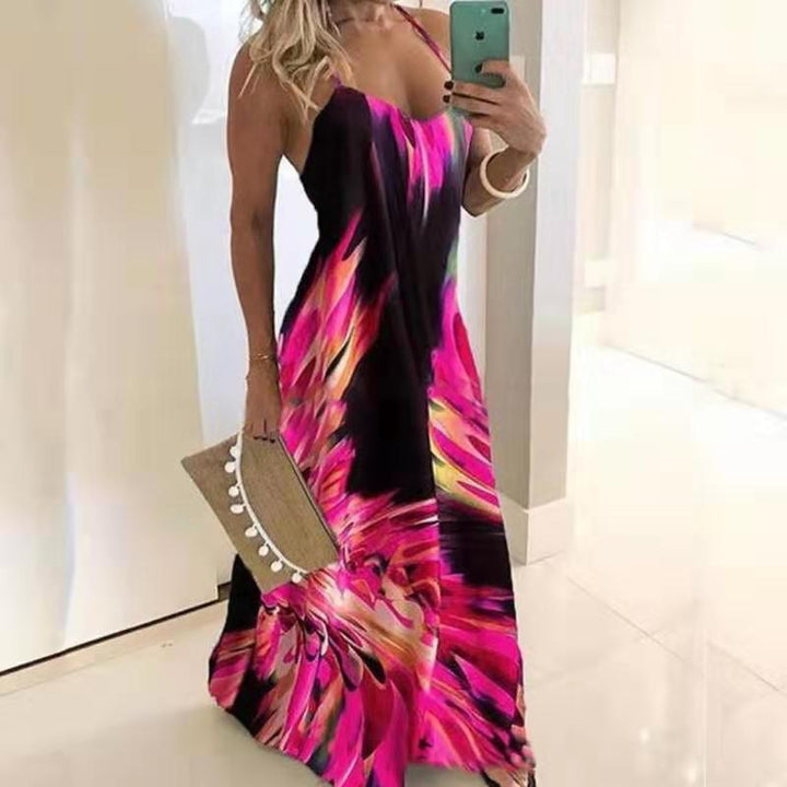 Robe maxi pour femmes avec bretelles spaghetti et dégradé moderne Chic & Stil