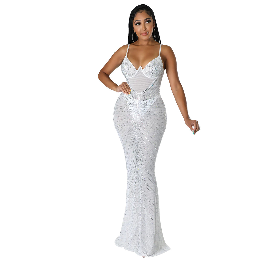 Sparkling glitter evening dress for women Lune London