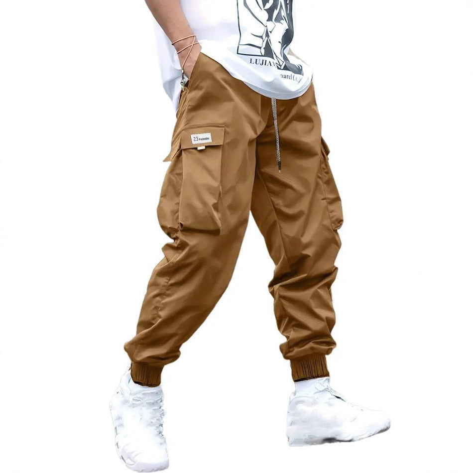 Women's Cargo Jogging Pants with Side Pockets and Elastic Cuffs Chic & Stil