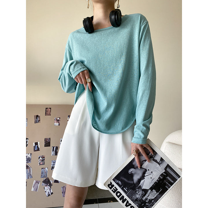 Women's casual long sleeve top made of breathable material Chic & Stil