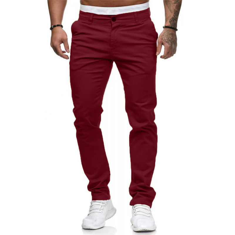 Slim fit chino pants for men with elastic waistband Lune London