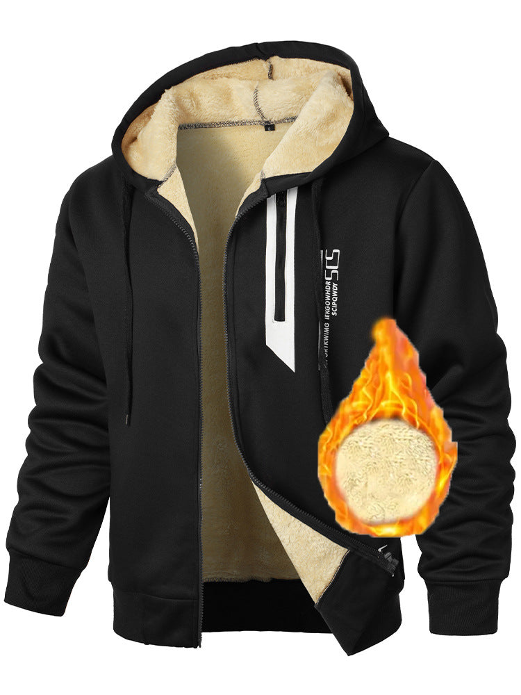 Men's fleece hoodie with heated lining and practical zip pockets Lune London