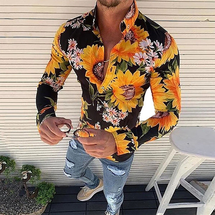 Long sleeve shirt for men with a modern floral design Lune London
