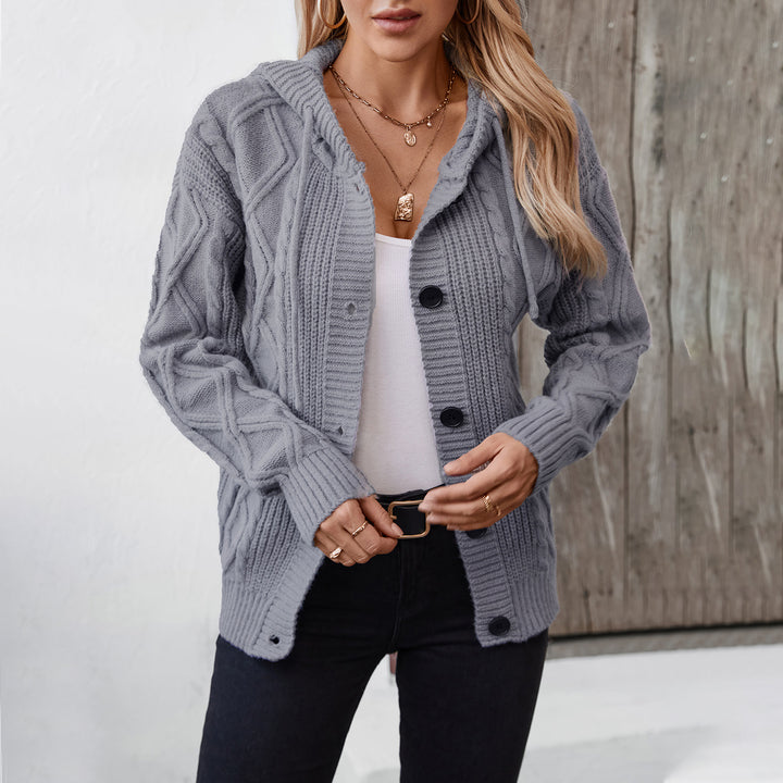 Hooded knit jacket for women with structured design Lune London