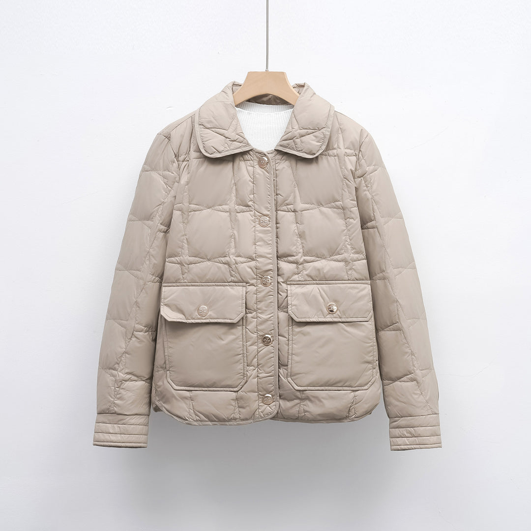 Fashionable women's quilted jacket with pockets and button closure Lune London