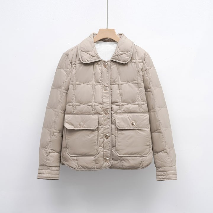 Fashionable women's quilted jacket with pockets and button closure Lune London