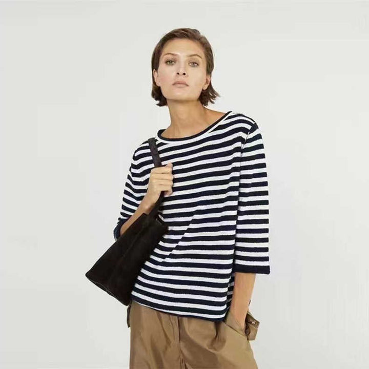 Women Pullover Rayé à Coupe Lâche Chic & Stil