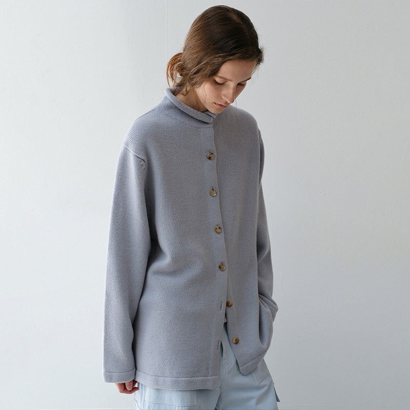 Veste en laine chaude pour femmes avec col montant Chic & Stil